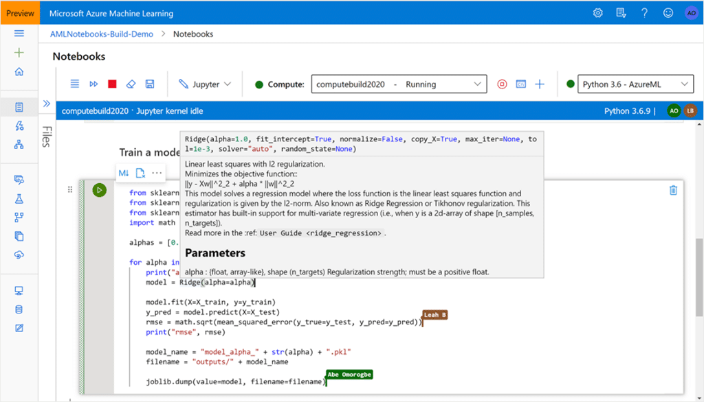 Real Time Notebook Co Editing With Three Users And Intellisense